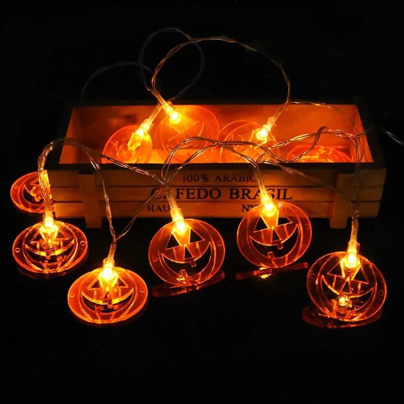 Pumpkin LED String Lights, 1.5 m, 2 Pieces