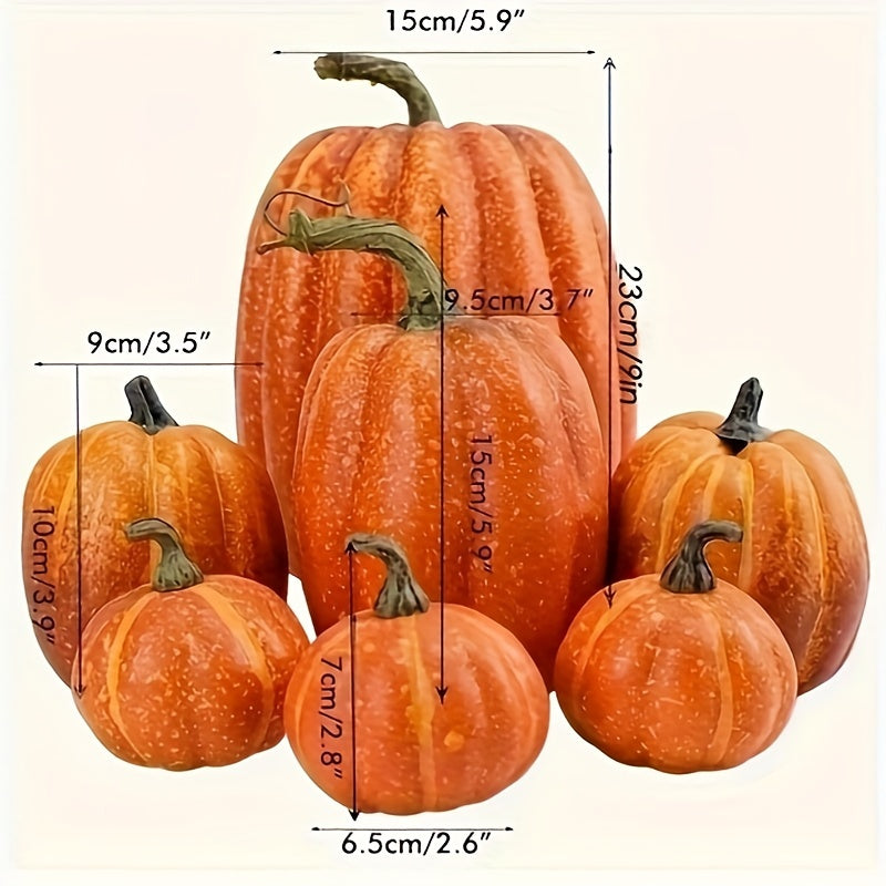 Decorative Pumpkin Set, 7 Pieces