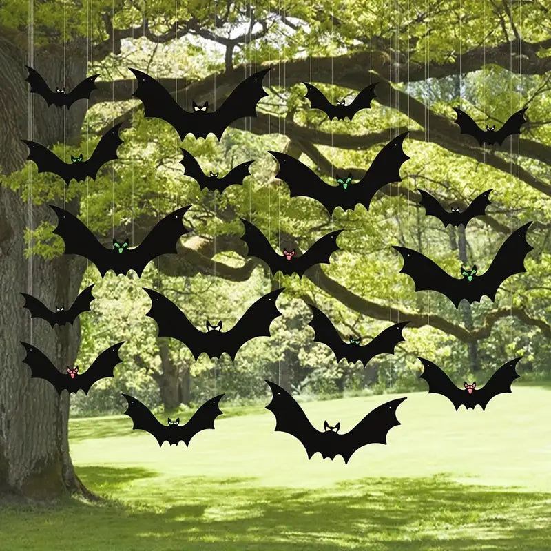 Hanging Halloween Bats, 18 Pieces