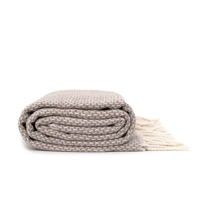 Haze Fringed Throw, 130 x 170 cm, Brown