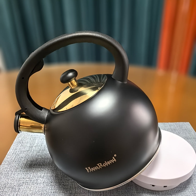 Whistling Stovetop Kettle, 3 l, Black and Gold