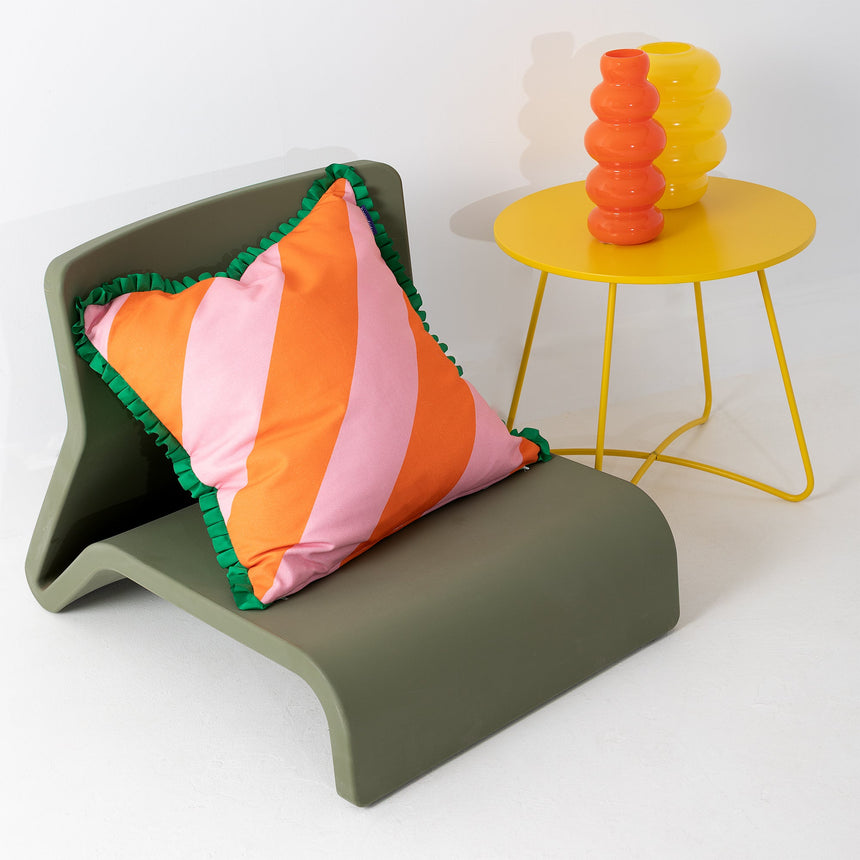 Color Pop Ruffled Cotton Cushion Cover, 50 x 50 cm