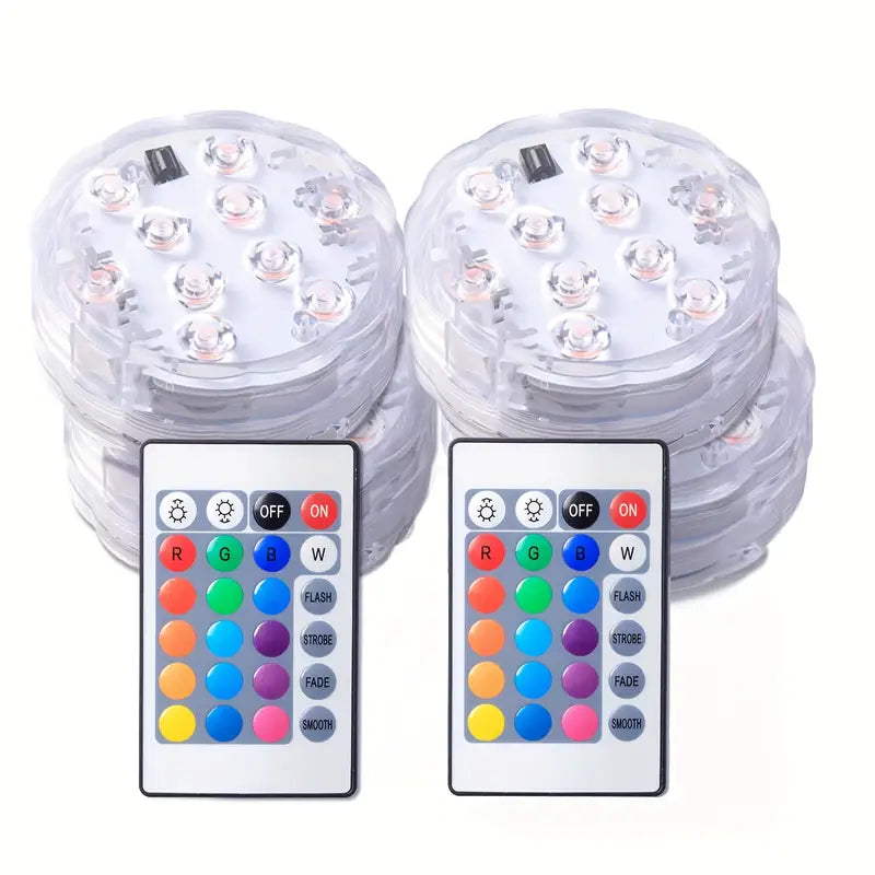Round LED lights with two remote controls