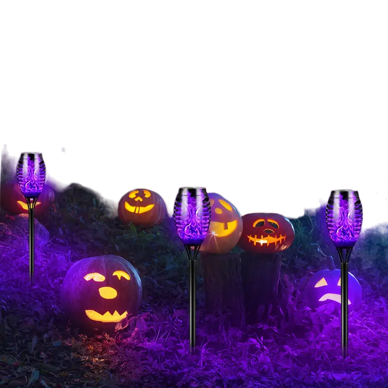 Solar Purple Flame Garden Torches, 6 Pack