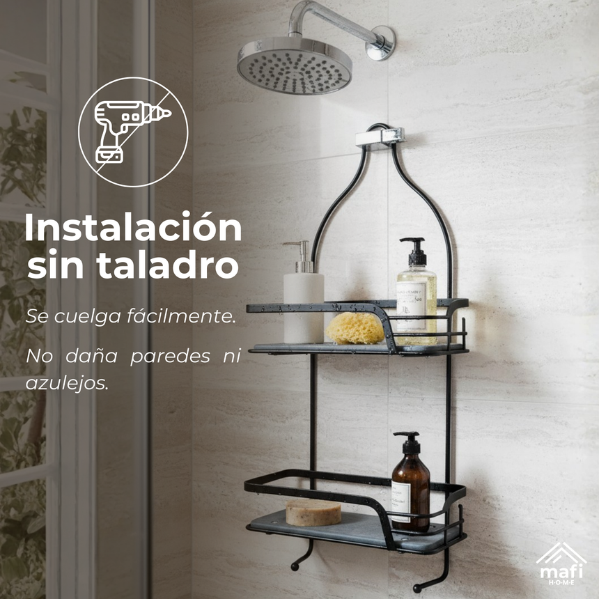 Mafi Home Double Shower Organiser with Diatomite Base