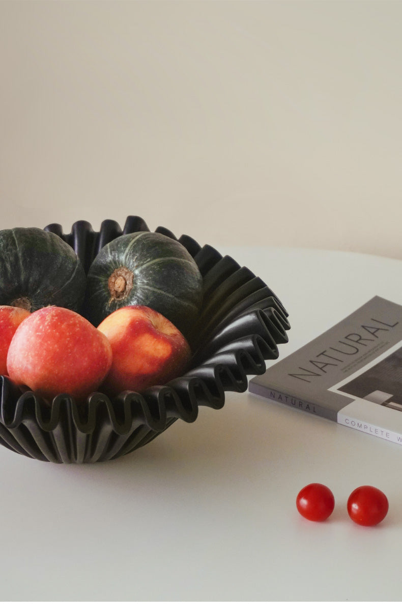 Pleated Resin Fruit Bowl, 27 cm