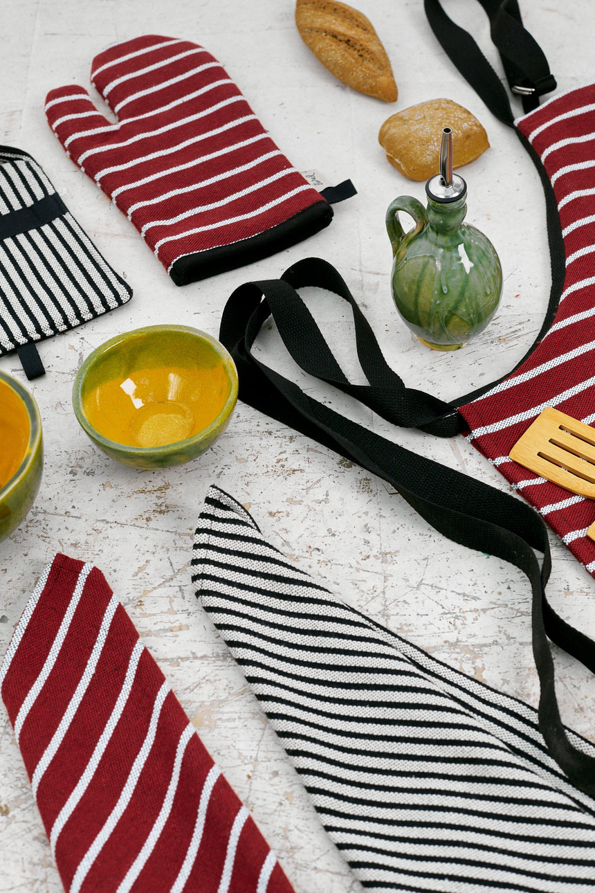 Oven Set Canvas Burgundy