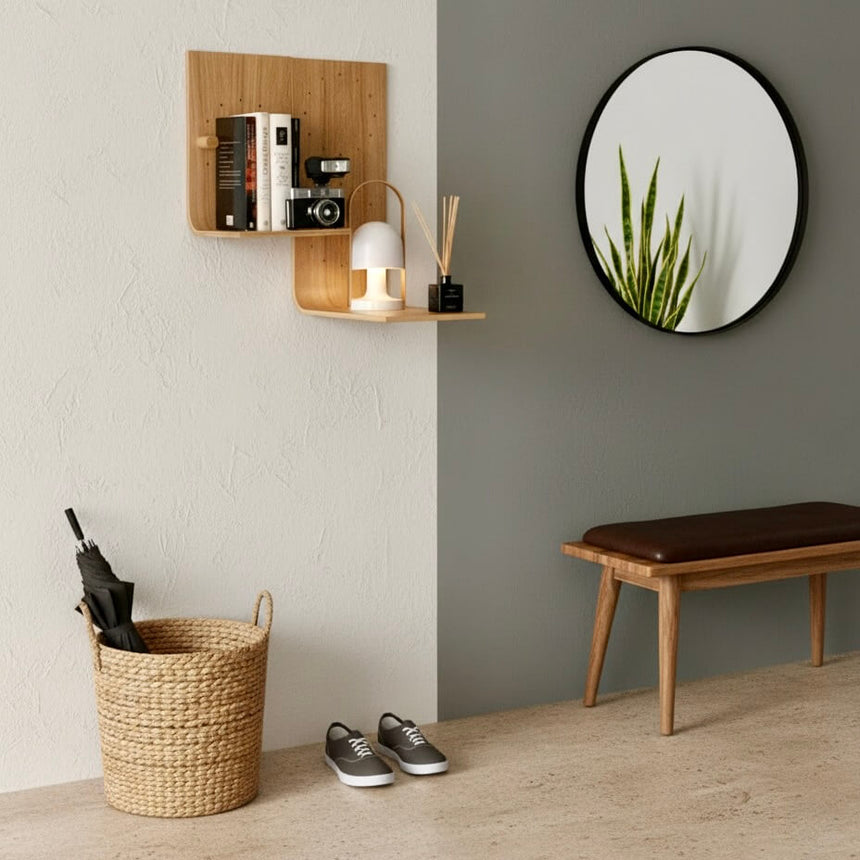 Wall Shelf Brera, Wood Floating Shelf