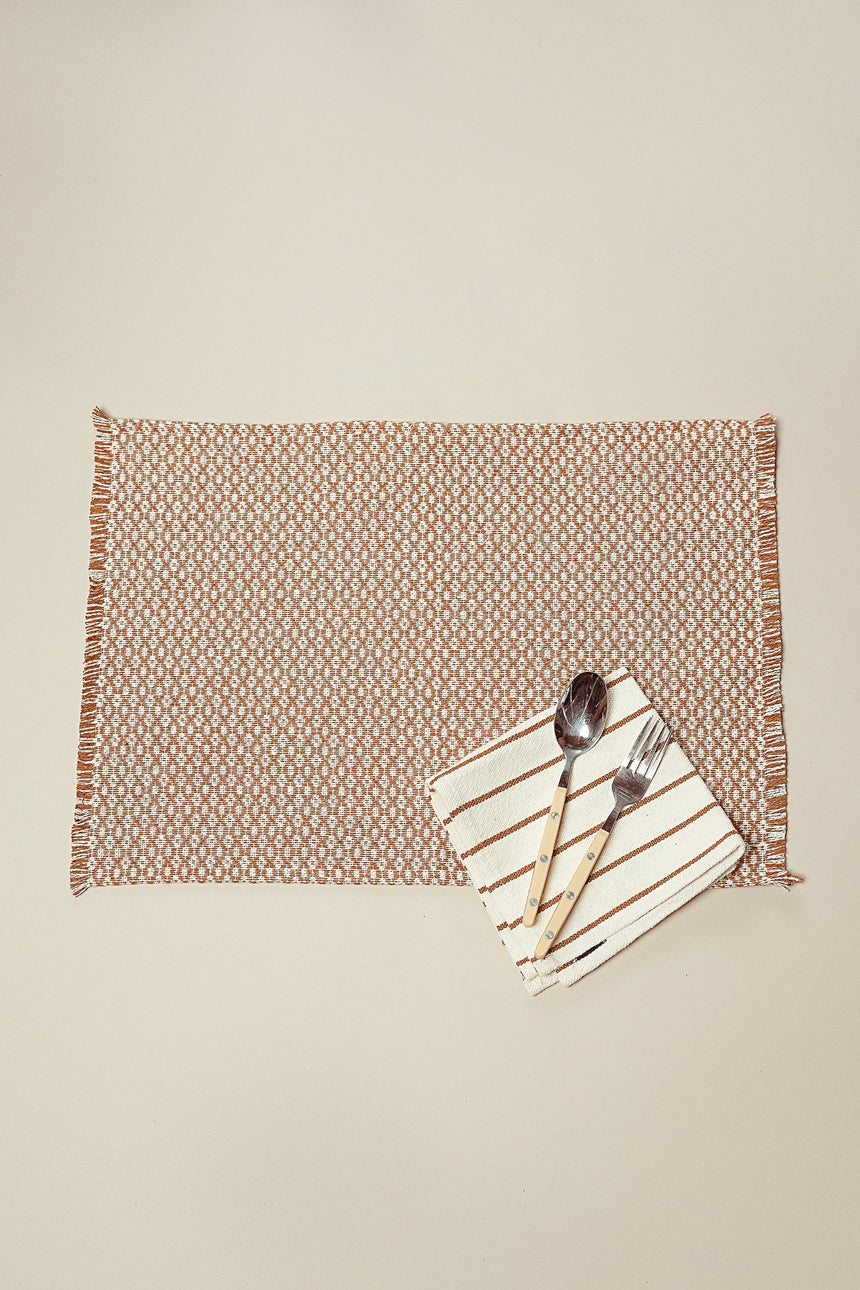 Placemats Birdseye Caramel, Set of 2