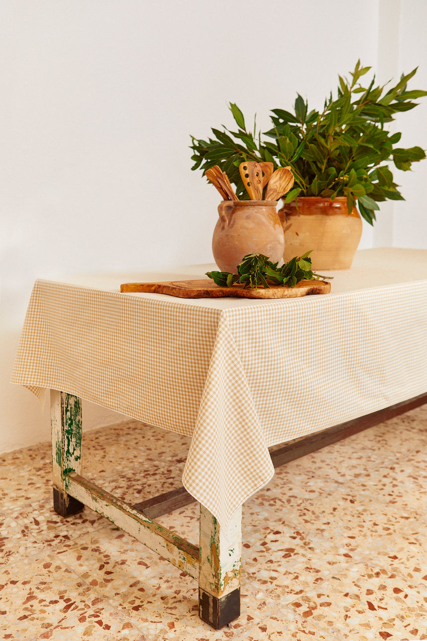 Tablecloth Vichy Check Beige