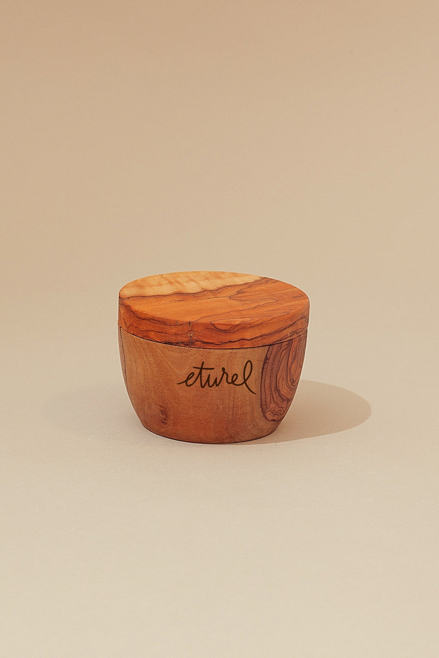 Salt Cellar Olive Wood Magnetic Lid