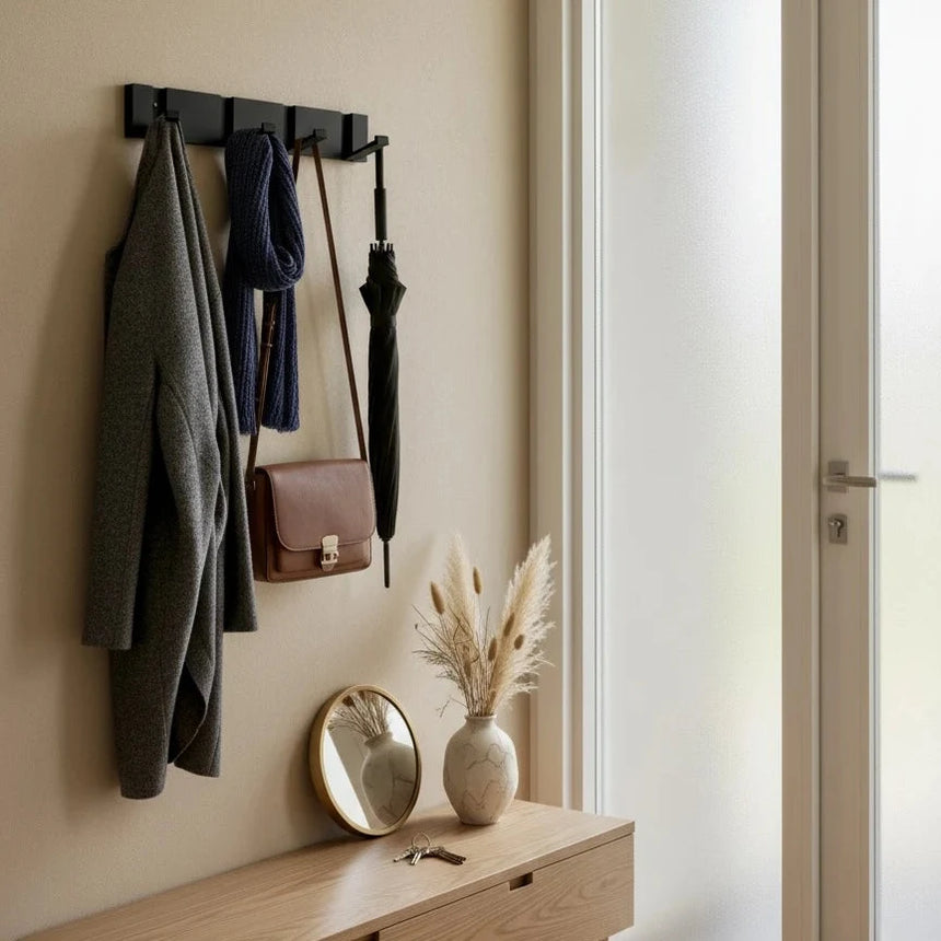 Wall Coat Rack Palermo, Black Metal