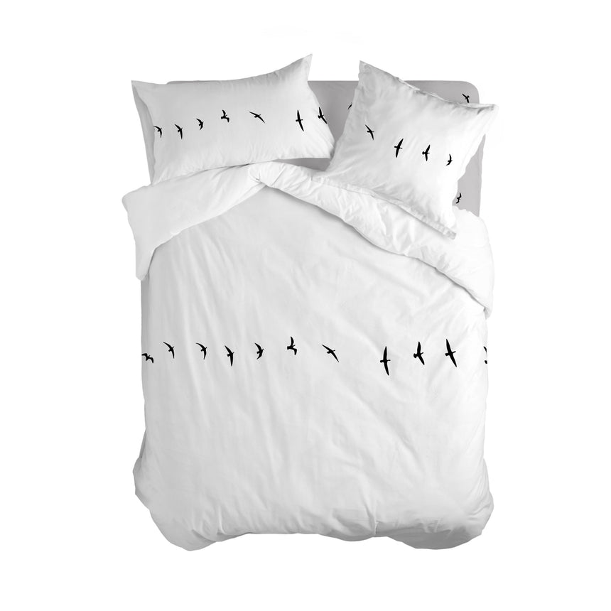 Trip Cotton Duvet Cover, White