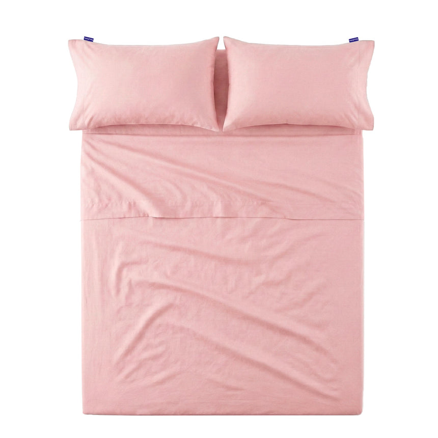Basic Cotton Flat Sheet, Pale Pink