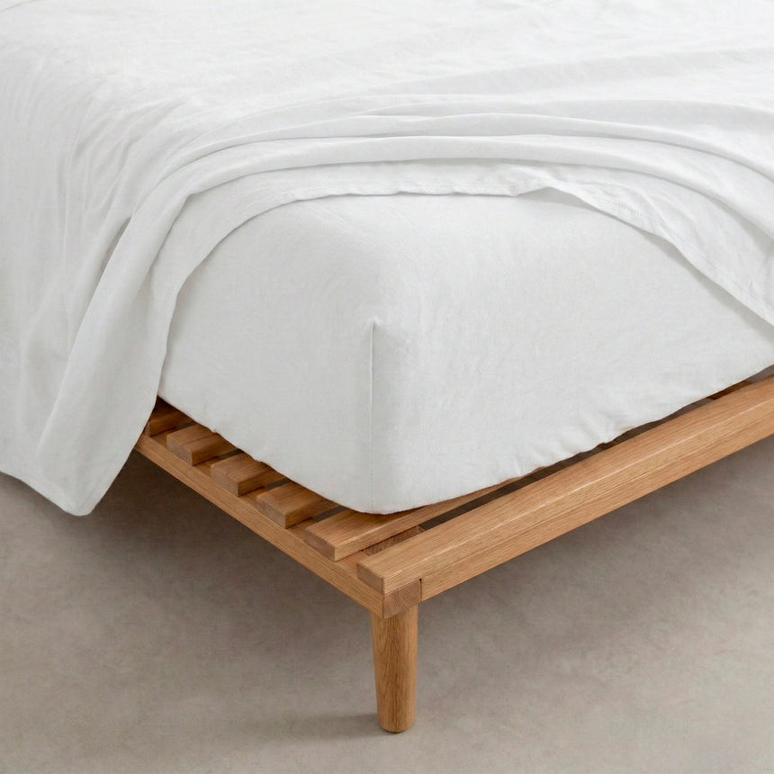 Basic Cotton Fitted Sheet, White