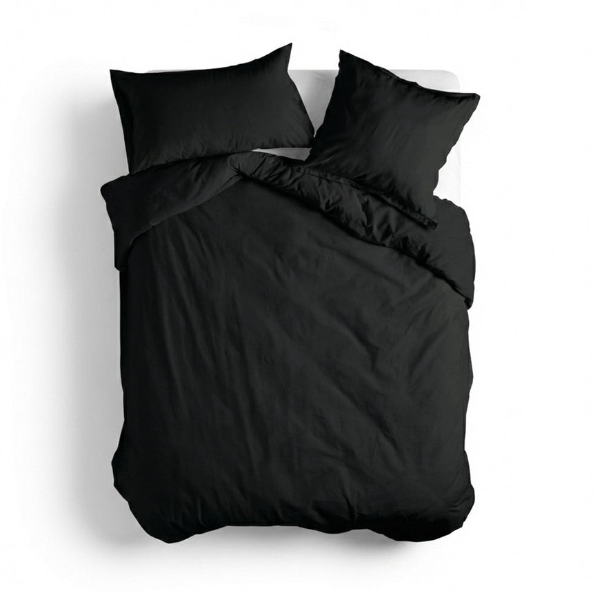 Basic Cotton Duvet Cover, Black
