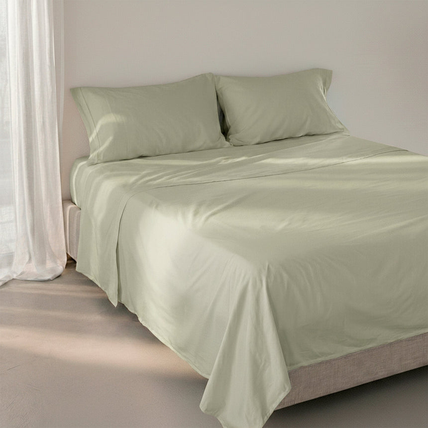 Clay Beige Basic cotton flat sheet