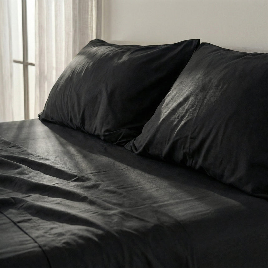 Basic Cotton Pillowcase, Black