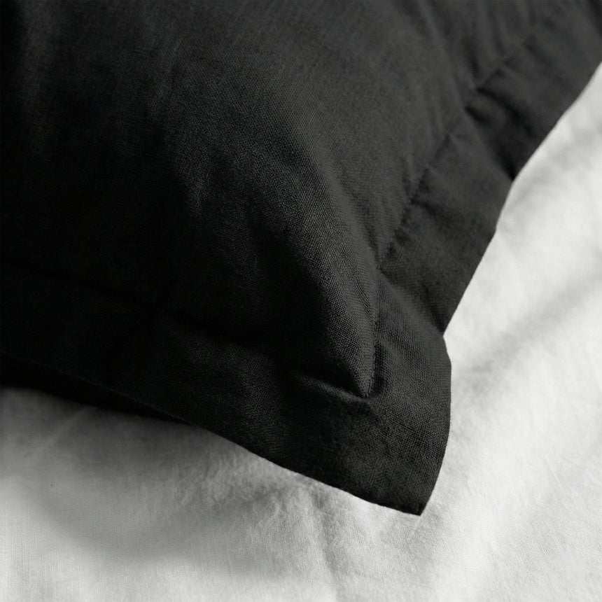 Basic Cotton Pillowcase, Black