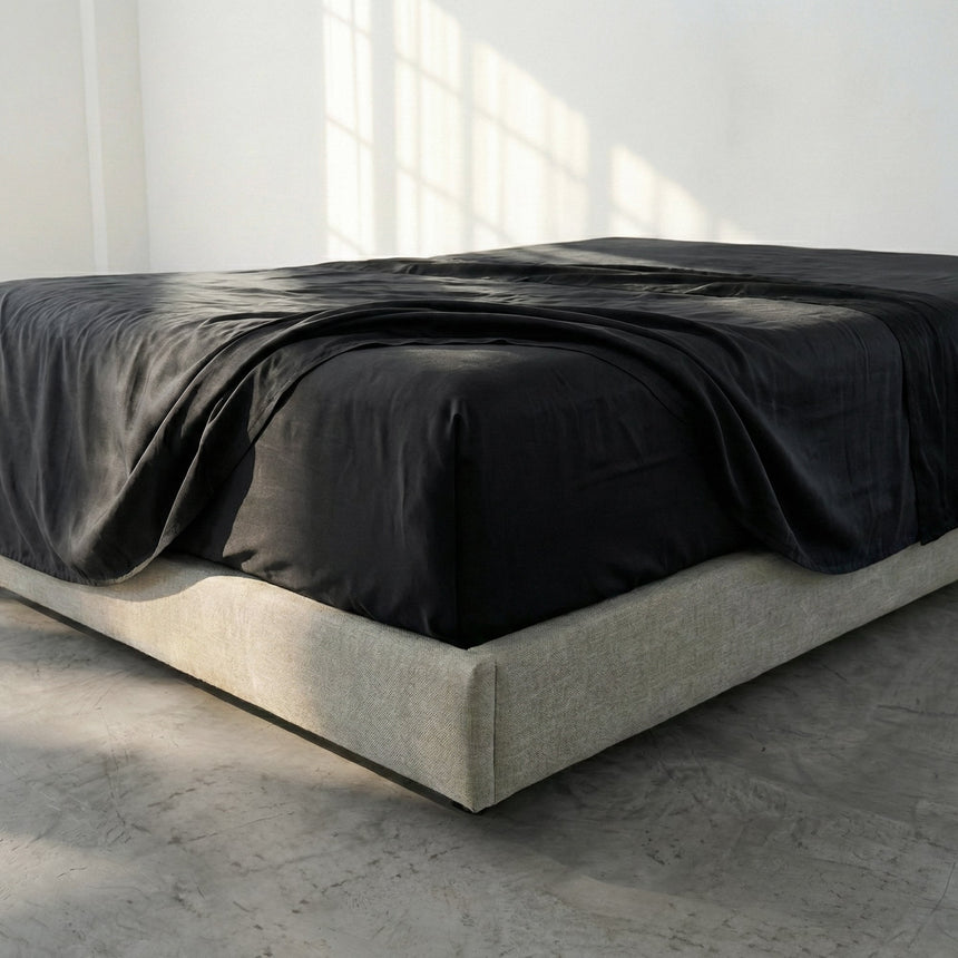 Basic Cotton Fitted Sheet, Black