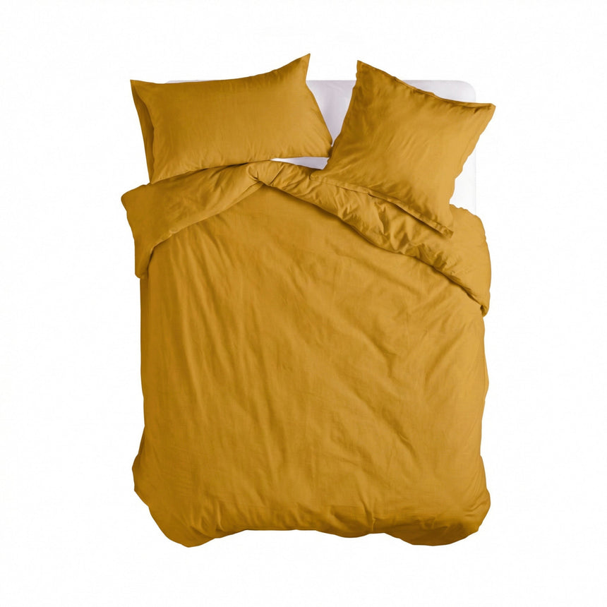 Basic Cotton Duvet Cover, Mustard