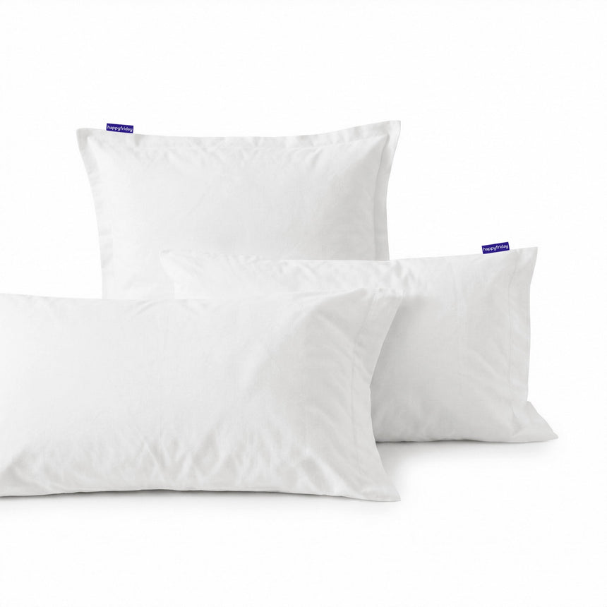 White basic percale cotton pillowcase