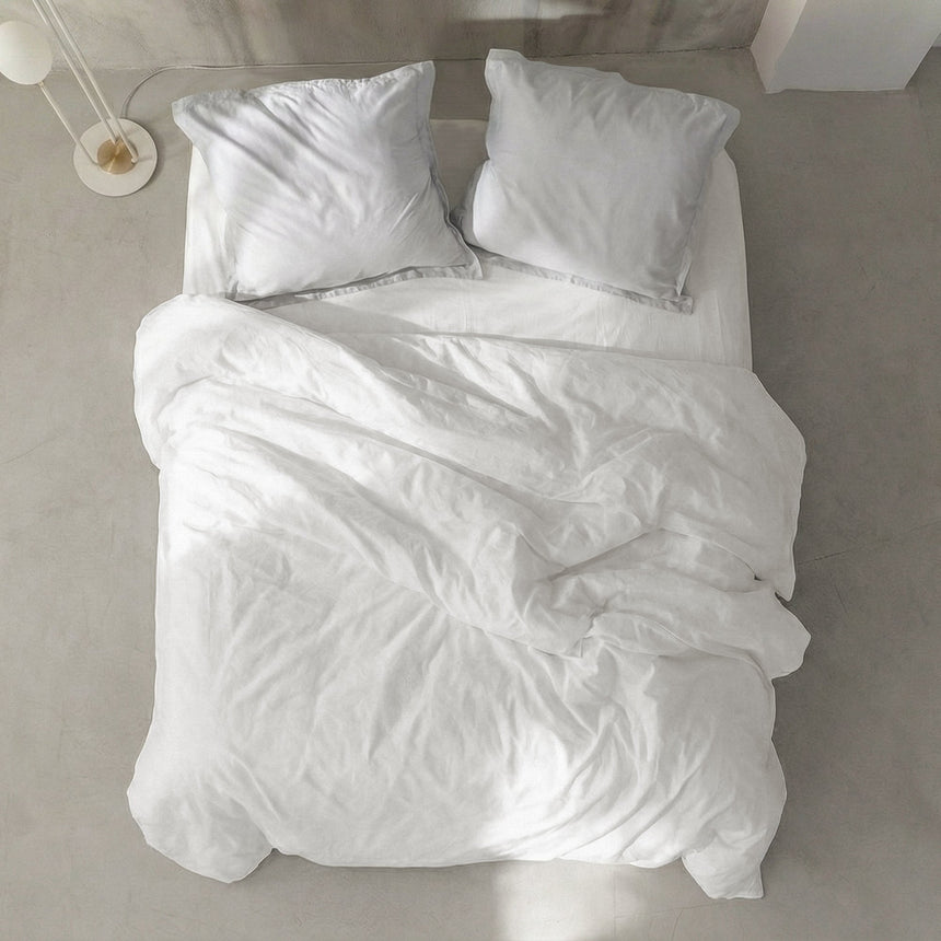 Basic Percale Cotton Duvet Cover, White