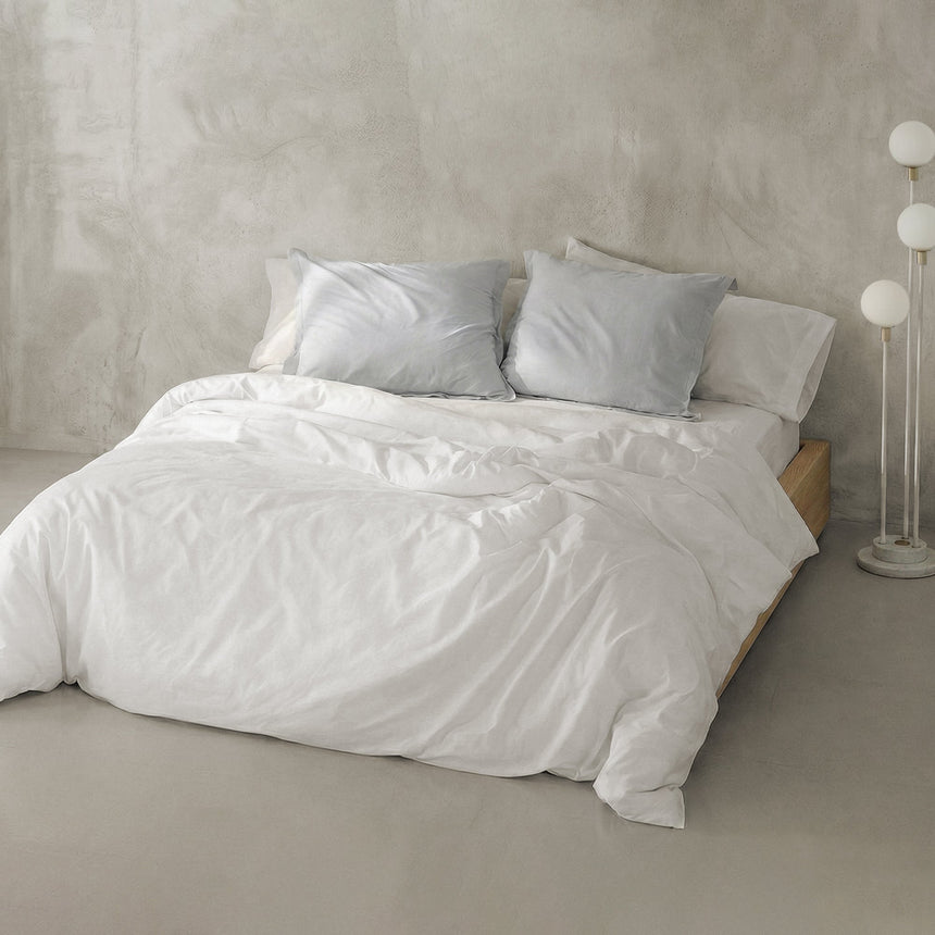Basic Percale Cotton Duvet Cover, White