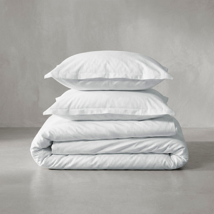Basic Percale Cotton Duvet Cover, White
