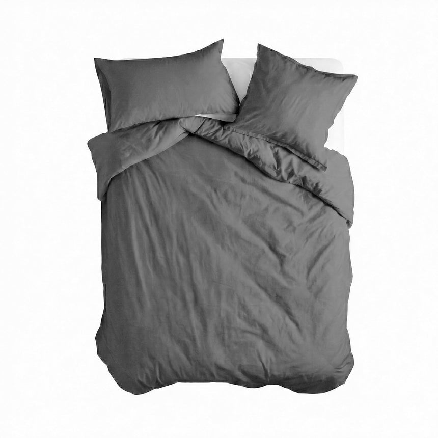 Basic Cotton Duvet Cover, Dark Grey