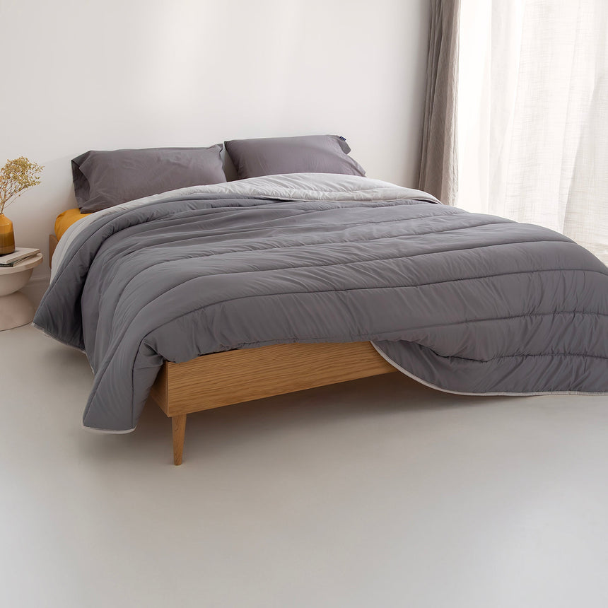 Basic Reversible Comforter, 300 g, Grey