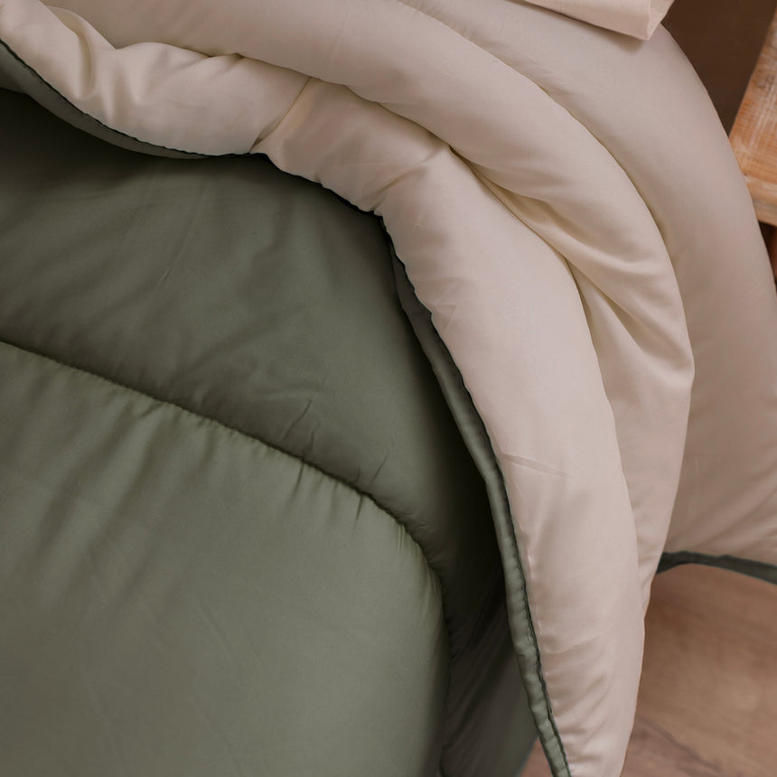Basic Reversible Comforter, 300 g, Olive Green