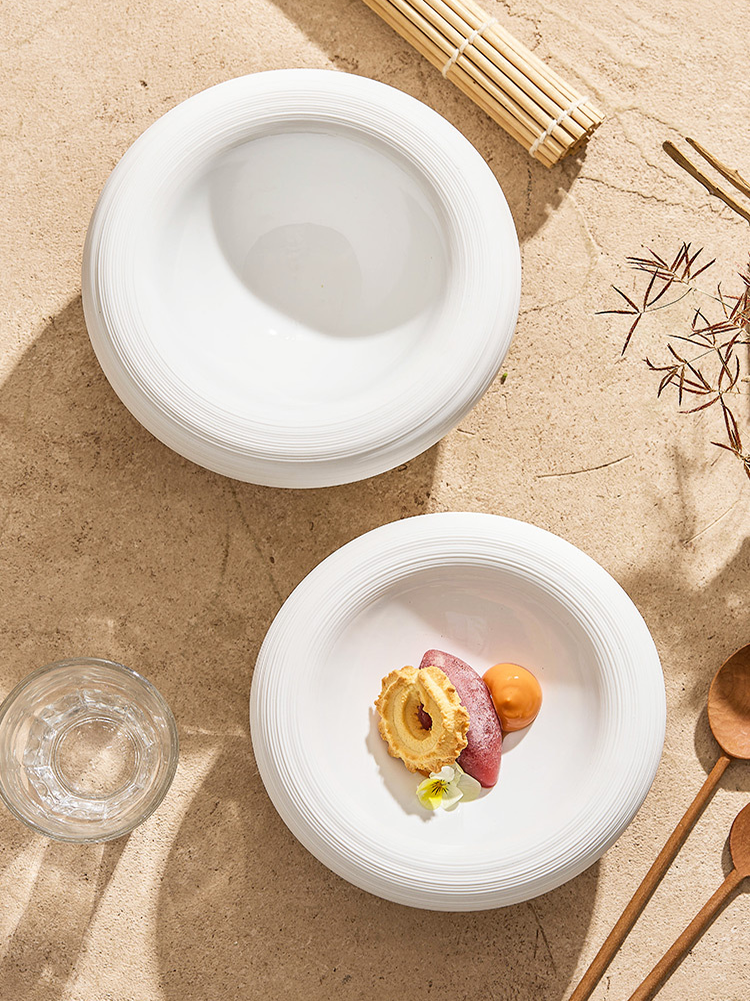 Double-Layer Ceramic Soup Bowl, White