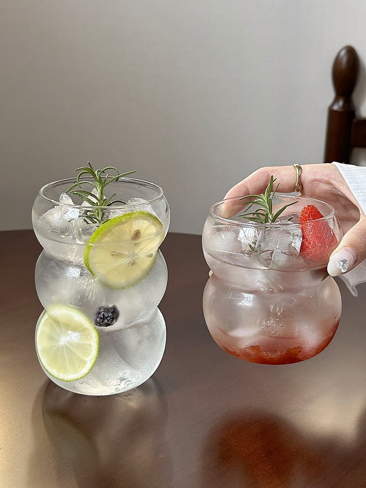 Stacked Bubble Glass Tumbler