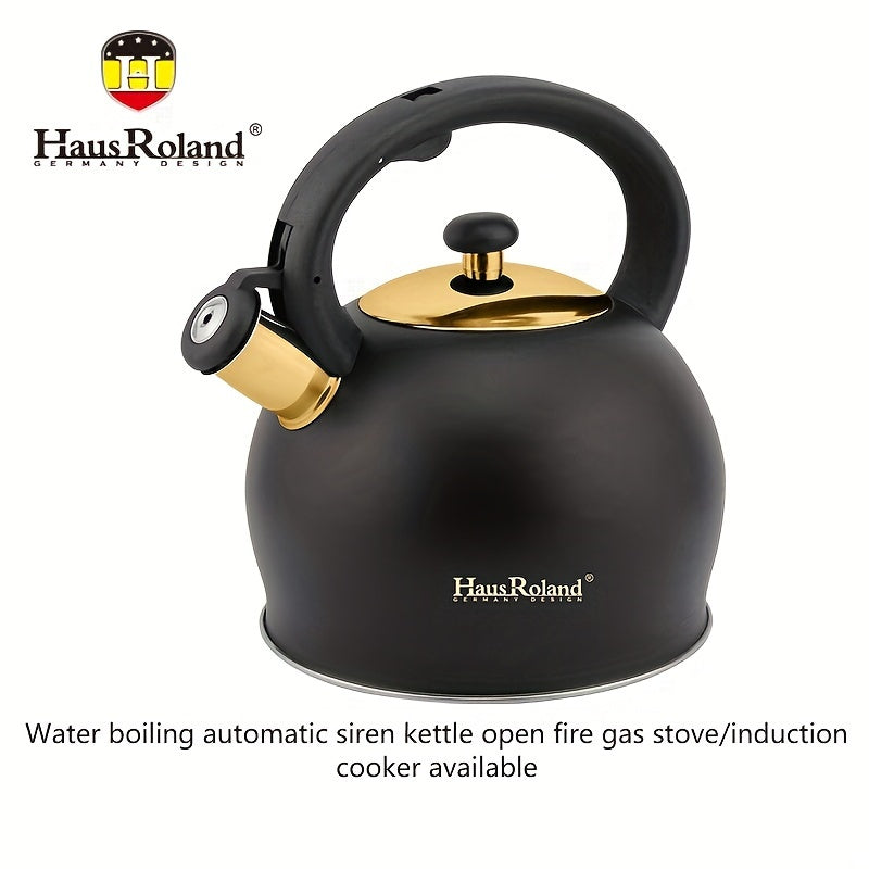 Whistling Stovetop Kettle, 3 l, Black and Gold