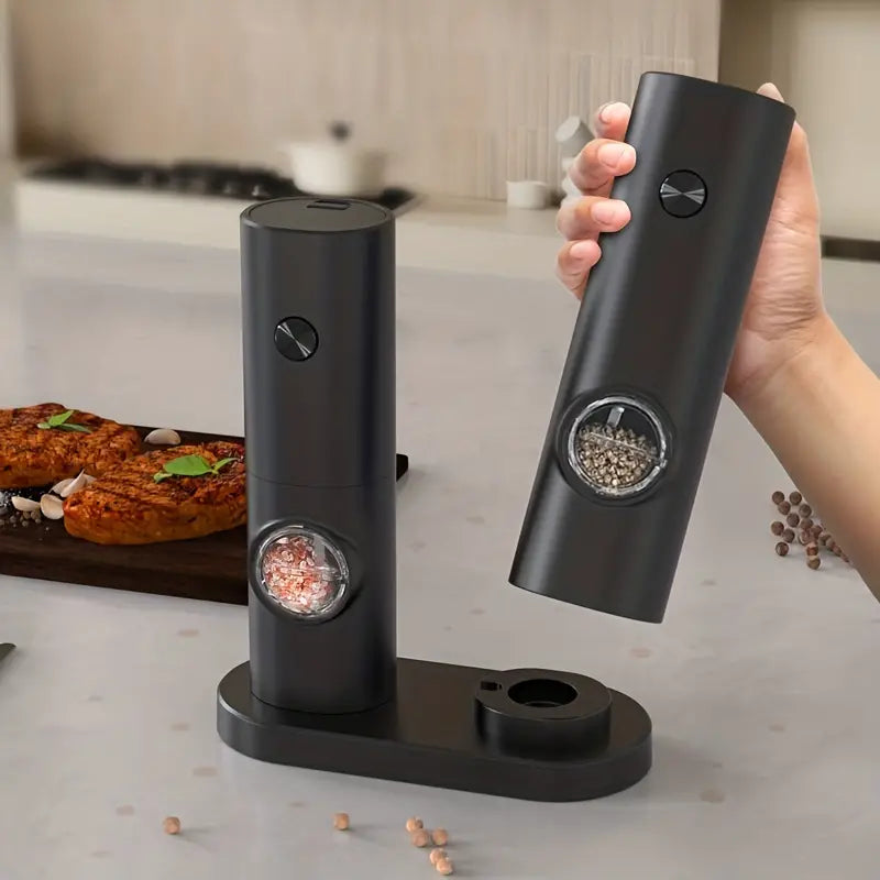Electric Pepper Grinder Set - 2pcs Household Sea Salt Ginders