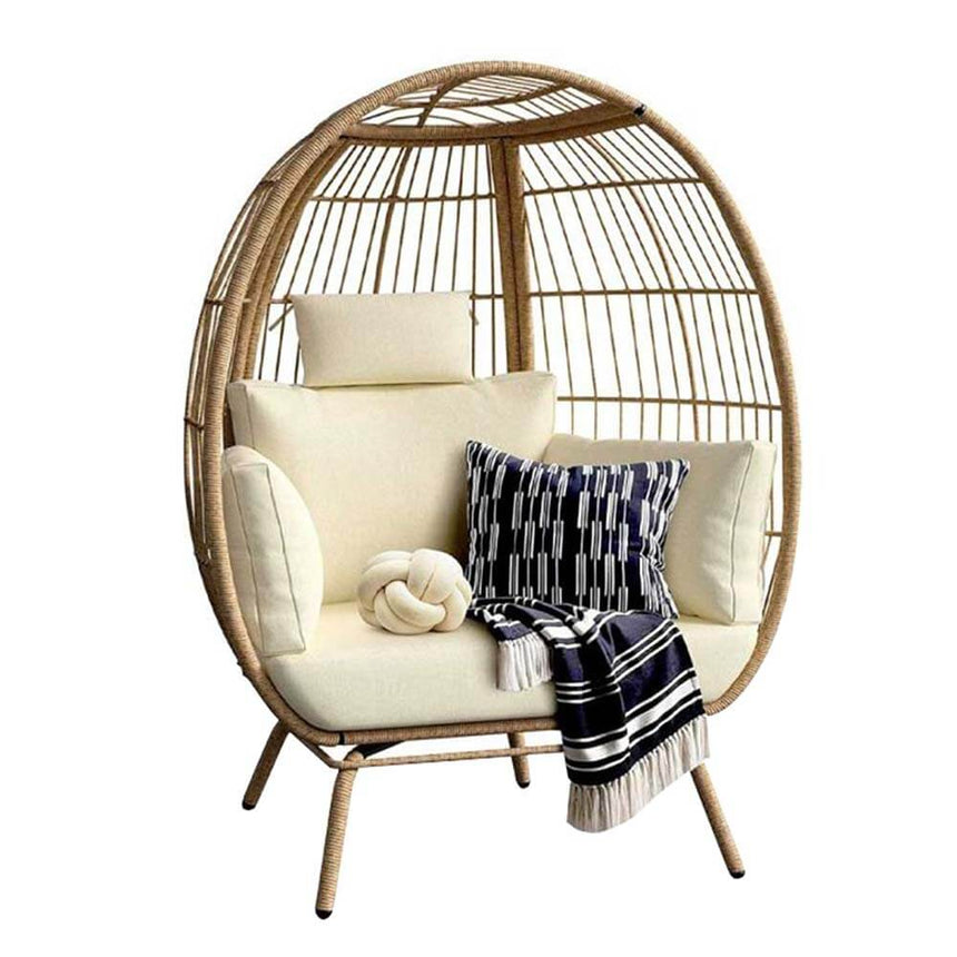 Woven Egg Chair with Cushions