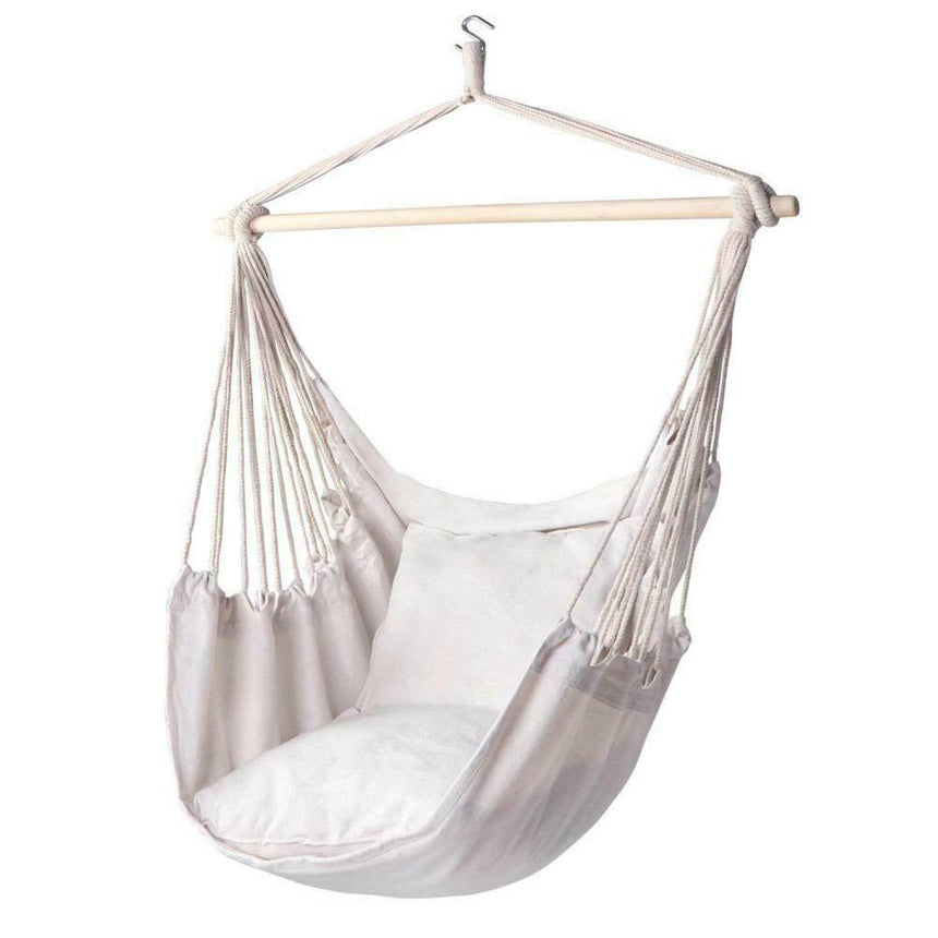 Hanging Chair with Cushions, Off-White