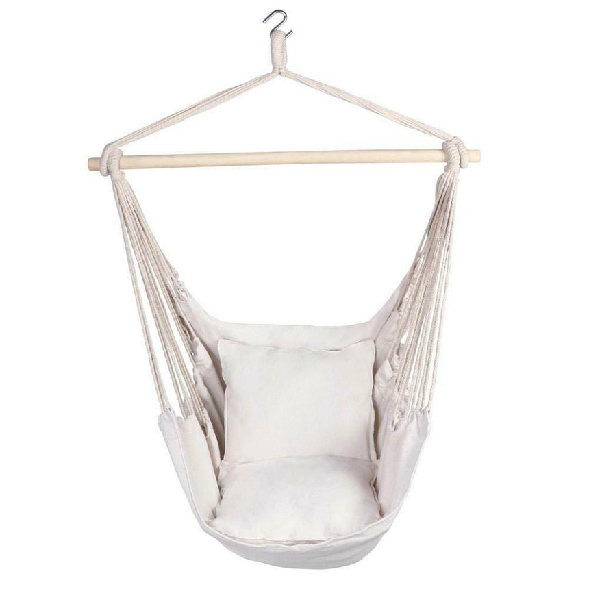 Hanging Chair with Cushions, Off-White