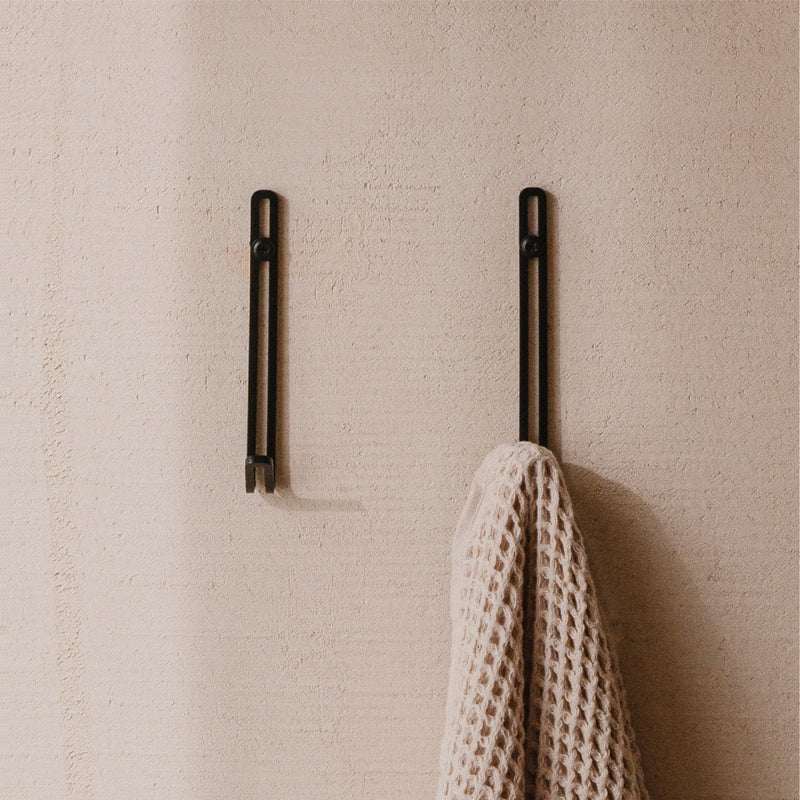 Wall hook in stainless steel with a matte finish
