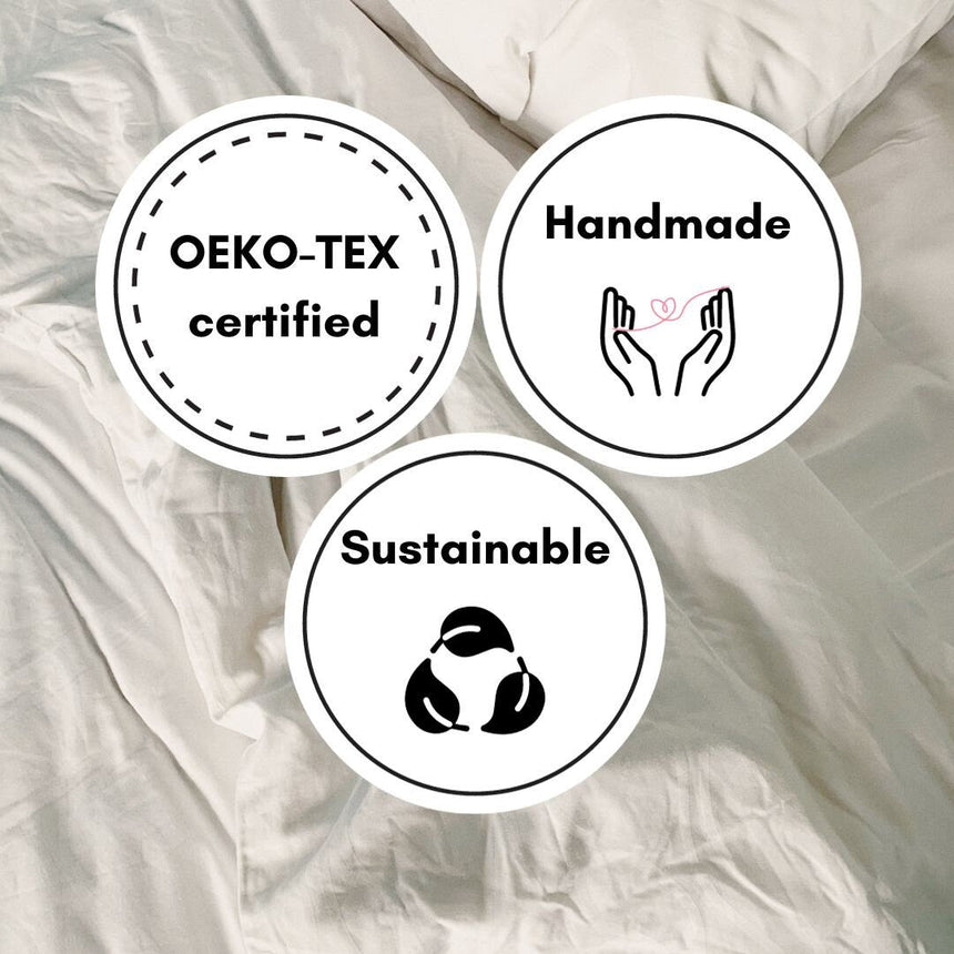 Light Grey with Black Piping - 100% Pure Linen or Linen Cotton | 3 Piece Piped Duvet Cover Set | Handmade | Pre-washed