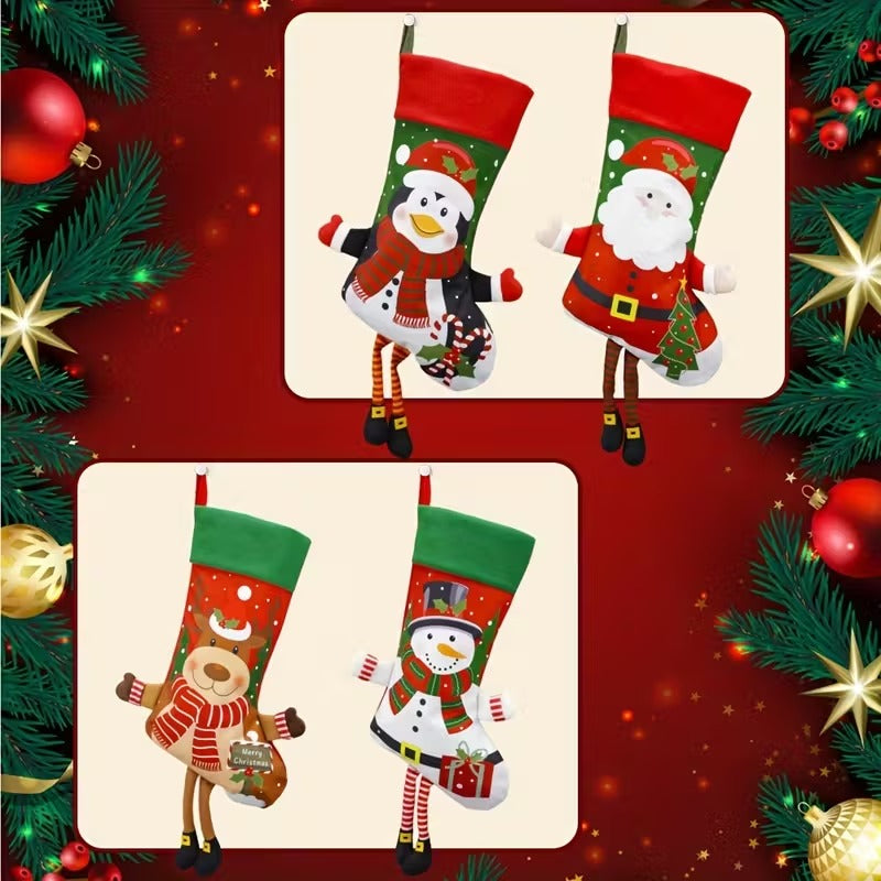 Christmas Stocking Set Holiday Decorations (4pcs)-3