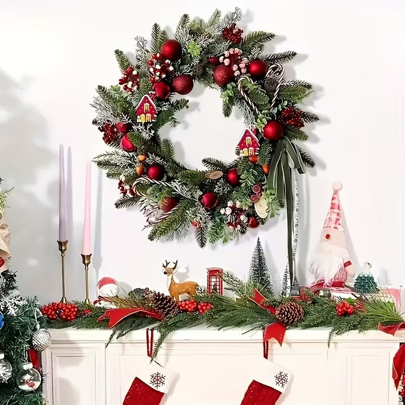 Candy Cane Christmas Wreath, 45 cm