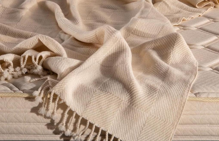 Merino Wool Throw, Handwoven, Undyed