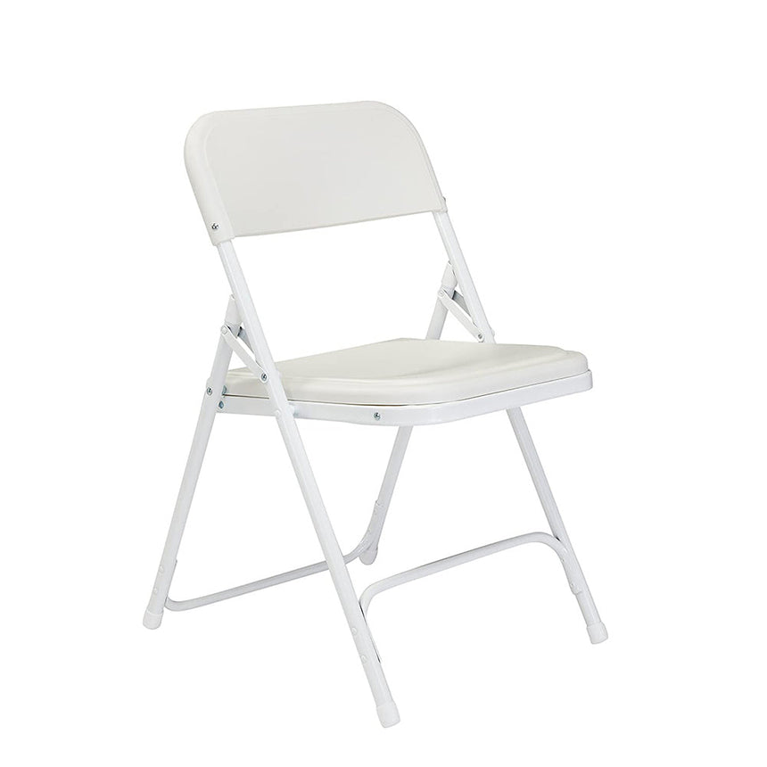 Padded Folding Chairs, Set of 4, White