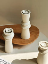 Unglazed Ceramic Candle Holders, Set of 3