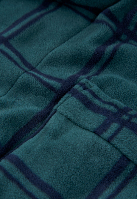 Bathrobe Fleece-Lined Printed, Green