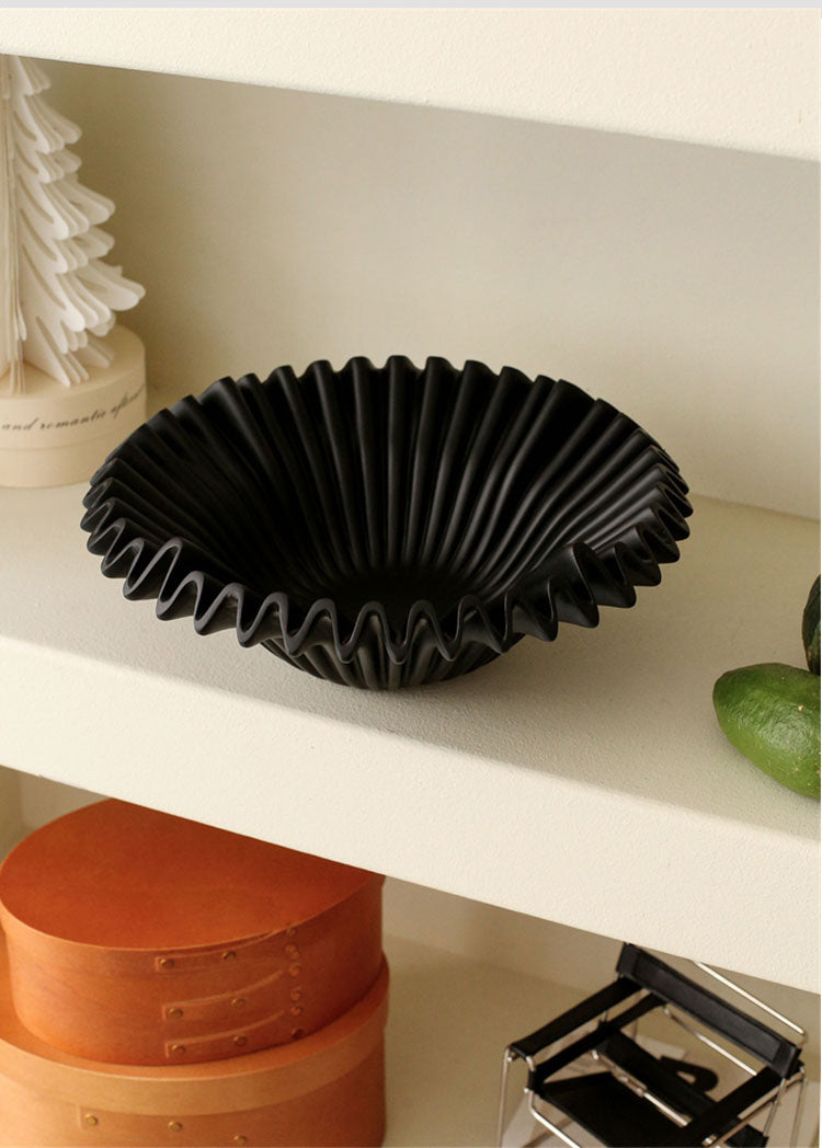 Pleated Resin Fruit Bowl, 27 cm
