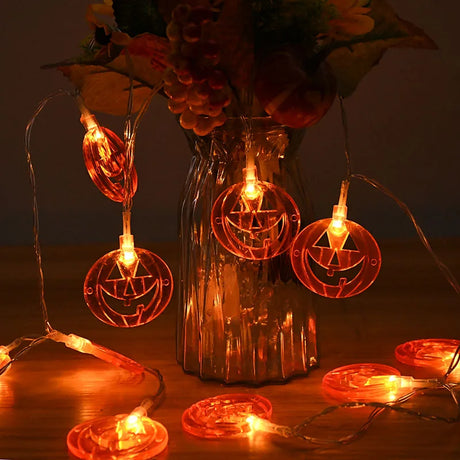 Pumpkin LED String Lights, 1.5 m, 2 Pieces