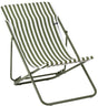 Foldable beach chair in moss striped fabric